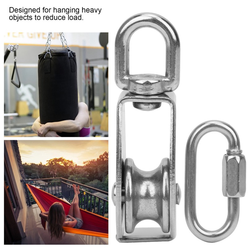 304 Stainless Steel 32mm Pulley with Lock Screw Climbing Carabiner