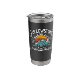 Vintage Yellowstone National Park Retro Mountains Design Stainless Steel Insulated Tumbler