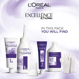 L'Oréal Paris, Permanent Hair Dye, Strengthening & With Up To 100% Grey Coverage, Excellence Cool Creme, Black 1.0