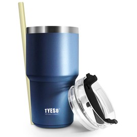 TYESO Tumbler with Straw, Water Bottle, Sports Bottle, Straw Bottle with Lid, Vacuum Insulated, 20.1 fl oz (600 ml), Vacuum Quenchure, Thermos, Exercise, Multicolor, Direct Drinking, Hot and Cold