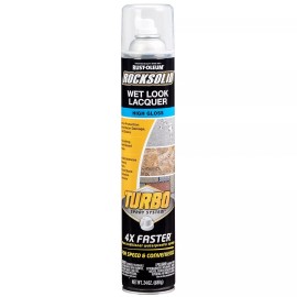 Rust-Oleum 360292 RockSolid Wet Look Lacquer Turbo Concrete Sealer Spray 24 oz