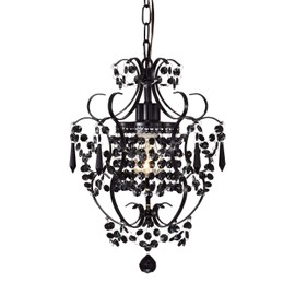 Antique House Black Chandelier Small Crystal Chandelier Lighting Modern Mini Hanging Light Fixtures with 1 Light