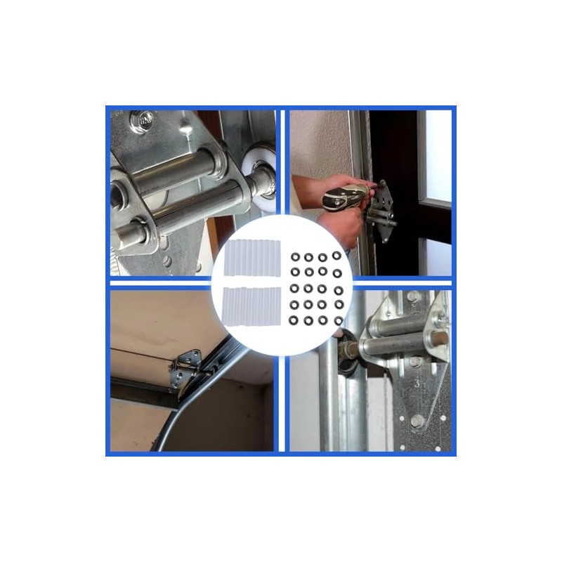 Akozon Garage Door Roller Sleeves, 20 Sets Garage Door Hinge