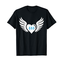 Angel Number 444 With Heart And Wings Of Angel Numerology T-Shirt