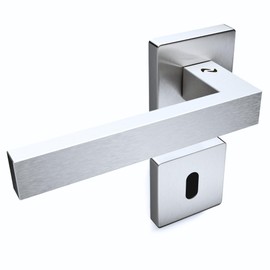 Sempro Xavier Door Handles - Premium Handle Set for Room Doors BB Deadlock - Matte Brushed Stainless Steel