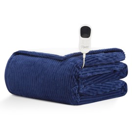 Homemate Electric Blanket Full Size- 72"x84" Heated Blanket Full Size 1/2/4/6/8 Hours Auto-Off 10 Heat Levels Over-Heat Protection Soft Flannel Sherpa Full Size ETL Certification