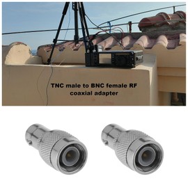 YINETTECH 2PCS TNC Male to BNC Female Coaxial Adapter Connector Straight 50ohm Impedance 2GHz Maximum Frequency In-line RF Adapter for Antennas Broadcast Radios Wifi CCTV