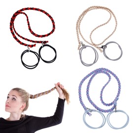 3pcs Ponytail Wrap Hair Ties, Elastic Braided Hair Ties Spiral Ponytail Holders Tangle Free Hair Ties for Women Thick Long Hair for Sports Diving Riding and Daily Use