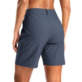 G Gradual Women's 7" Hiking Cargo Shorts Quick Dry Lightweight Golf Outdoor Work Summer Travel Shorts with Pockets(Dusty Blue,M)
