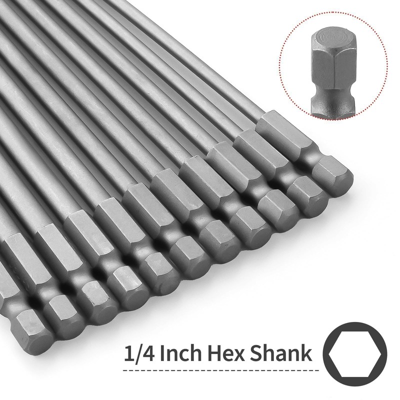 11 Pcs Long Torx Security Screwdriver Drill Bits Set,7.8" Tamper