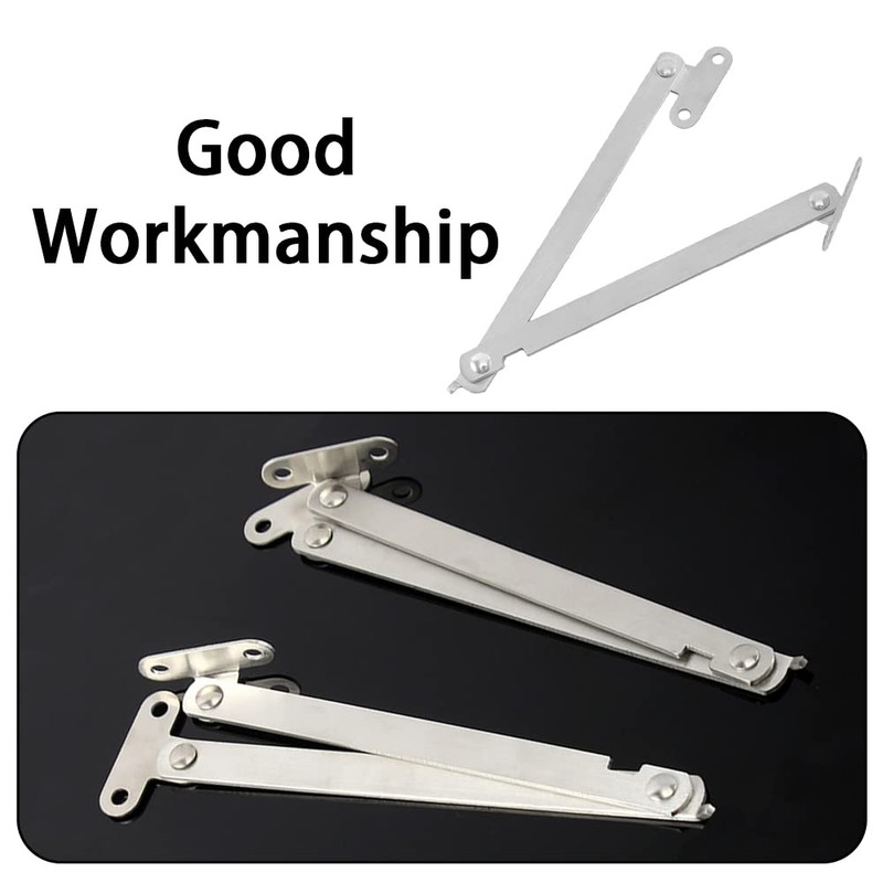 4 Pcs Furniture Cupboard Rotatable Folding Lid Support Hinges Close