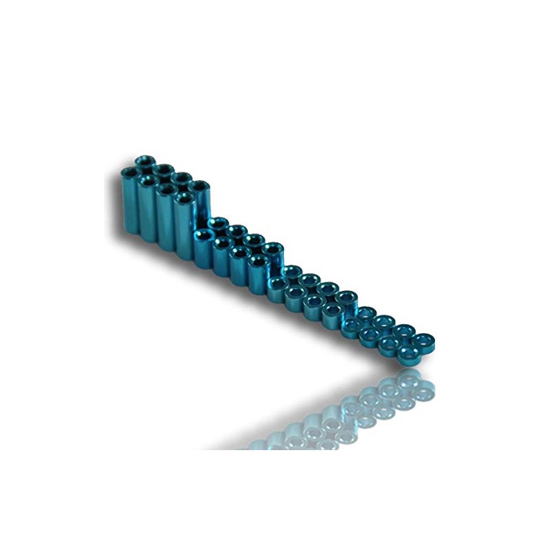 mokedo-factory M4WD Aluminum Spacer Set 1.5mm/3mm/6mm/12mm 8 Each (Blue)