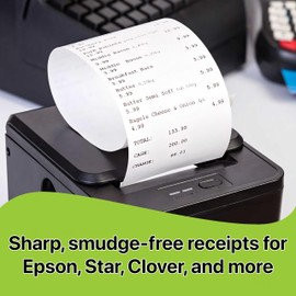 Pokanic Thermal Receipt Paper Rolls [3 1/8" x 230'] x [5 Rolls] Compatible with Clover Mini Mobile Square POS System Credit Card Machine Calculators Star Printers (3.125" x 230', 5 Rolls)