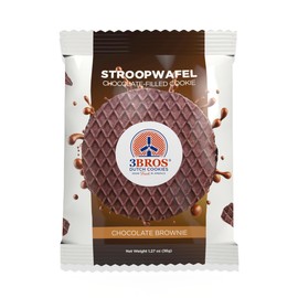 3Bros Stroopwafels, Dutch Caramel-Filled Waffle Cookies, Individually Wrapped, 10 Count, Made in USA (Chocolate)