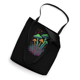 Psychedelic Glowing Mushroom Art | Blacklight Forest Fungi Tote Bag