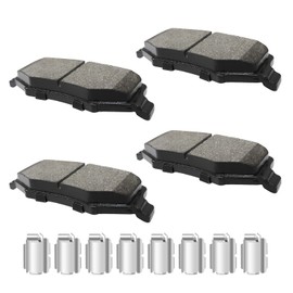 YxpBrake Ceramic Rear Brake Pads with Hardware Fit for Jeep Liberty 2008 2009 2010 2011 2012, Wrangler 2007 2008 2009 2010 2011 2012 2013 2014 2015 2016 2017, Wrangler JK 2018, Dodge Nitro 2007-2011