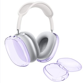 DiyGody Case Cover for AirPods Max Headphones, Soft TPU Transparent Anti-Scratch Ear Pad Case/Ear Cups Case/Headband Cover Protective Accessories for AirPods Max-Clear Purple