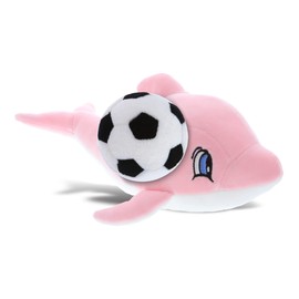 DolliBu Pink Dolphin Stuffed Animal with Soccer Ball Plush - Soft Huggable Dolphin, Adorable Playtime Dolphin Plush Toy, Cute Ocean Life Gift for Kids and Adults - 12 Inches
