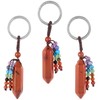 Nupuyai Hexagonal Red Jasper Crystal Stone Keychain Hand Charm Keychain