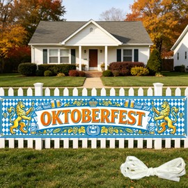 Oktoberfest Fence Banner, 8.2×1.6ft Large Bavarian Oktoberfest Banner