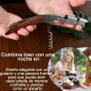 Sacacorchos profesional para vino con mango de acero inoxidable y