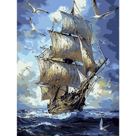 EMIEAUFG Creative Paint by Number Kit for Adults,Surface Sailing DIY Paint by Numbers Set for Home Decor and Gifting - 12x16 Inch