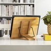 wishacc Bamboo Book Stand, Adjustable Book Holder Tray and Page