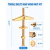 FEAOXYO 20 Sets 3/16 Inch Toggle Bolts for Drywall, Zinc