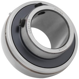 [2-Pack] UC207-23 - Insert Bearing - 1.437 in Bore - 2.835 in Outer Diameter - 1.689 in Width - 0.787 in Outer Ring Width - Set Screw Locking Collar, Double Sealing, Relubricable