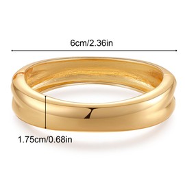 Women Bangle Bracelets, 18K Gold Fashion Chunky Cuff Bangles for Women, Plated Stainless Steel Jewelry Vintage Arm Cuff Bracelets for Girls Girlfriend Birthday Valentine's Day