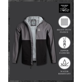 Bass Creek Outfitters Mens Windbreaker with Hood - Zip Up Mens Lightweight Jackets with Reflective Back Tape for Outdoor Work, Size X-Large, Smoke