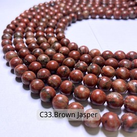 8mm 1 strand(About 47pcs) DIY Crystal Beads (Can Make 2 Bracelets) Every order come with strings, spacers, charms, needles! - Crystal Type: C33.Brown Jasper