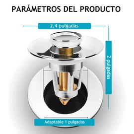 Vilike Tapón para Lavabo de Baño - 28mm-38mm/1.1inch a 1.5inch, tapon Fregadero - Desagüe de Fregadero de Cobre, Colador de Desagüe Emergente, Filtro Anti-Obstrucción, Copper,Stopper Basin Pop-Up