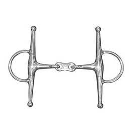 JHL Pro Steel French Link Full Cheek Eggbutt Snaffle Bit 6" - Clear, 6"