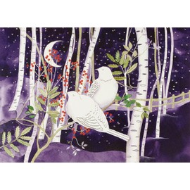 Doves in White Birches Deluxe Boxed Holiday Cards (Christmas Cards, Greeting Cards)