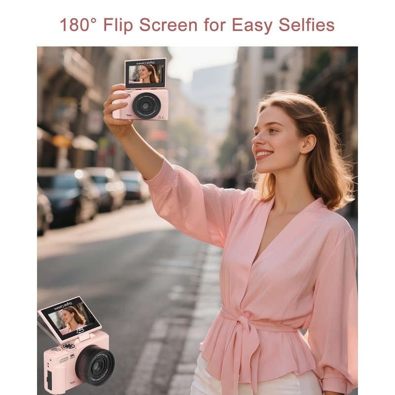 LONGYI Digital Camera 5K 75MP Cameras for Photography Vlogging with