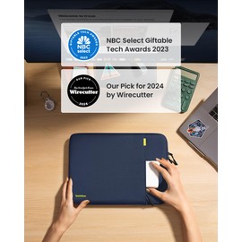 tomtoc 360° Protective Laptop Sleeve for 13-inch New MacBook Air M4/A3240 2025, M3/A3113, M2/A2681 M1/A2337 A2179 A1932, 13-inch MacBook Pro M2/A2686 M1/A2338, Water-Resistant Computer Case Bag