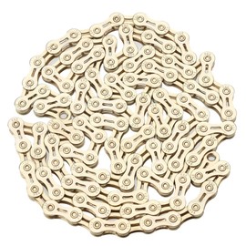 ZHIQIU FSC 9 Speed 116L Bike Chains, Silver,Gold (1/2x11/128-Inch) Compatible with 8 Speed (Gold Hollow)