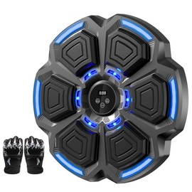 New Music Boxing Machine for Adults and Kids, Training Machine with LED Electronic Wall Mounted, Suitable for Home, Office, Gym, Fun Fitness Equipment with Premium Gloves (black-06)