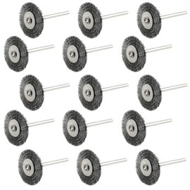 cepillo para polvo de alambre LUORNG 15 piezas de acero inoxidable de 25 mm, cepillo para polvo de pulido para herramienta giratoria Dremel