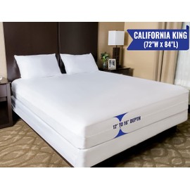 California King Mattress Protector Zippered Bedbug Waterproof Encasement Hypoallergenic Premium Bed Bug Cover White