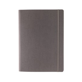 Fabriano Ecoqua Plus Hidden Spiral-Bound Notebook, 8.3" x 11.7", A4, Lined, Gray