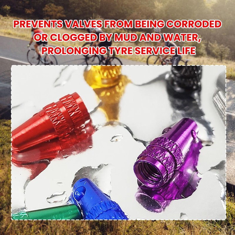 WALWAL Presta French Valve Caps, Anodized Aluminum - Compatible for