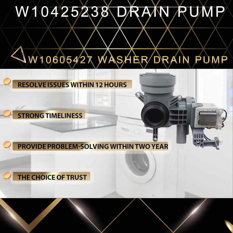 WPW10605427 Washer Water Pump For Whirlpool WFW9290FC0 WFW86HEBW2 WFW61HEBW1