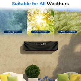 SereneLife Patio Heater Cover for SLOHT28 Infrared Outdoor Electric Space Heater, Heavy Duty Propane Heater Cover, Durable, Tearproof Waterproof Dustproof, Wind/Sunlight/Snow Resistant