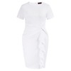 Hanna Nikole Women's Front Slit Vintage Bodycon Ruffle Business Formal
