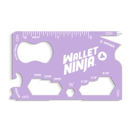 Wallet Ninja Plus: (Eye Mirror + Nail Filer) 21 in 1 Multitool (Lavender)
