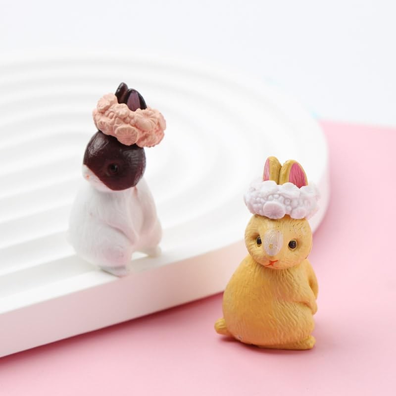 SHIDXIB 24Pcs Plastic Rabbit Figures Animal Rabbit Character Set Fairy