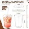 Ziliny 100 Sets Clear Plastic Cups with Lids, Straws, and