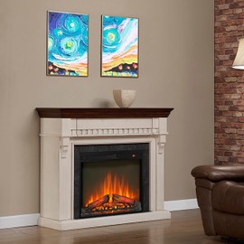 Innoflame 23" Electric Fireplace Insert, Fireplace Heater with Remote, Adjustable 4 Flame Brightness, Log Set, Low Noise, 8H Timer, Overheating Protection, 1400W (23" W X 19 3/4" H)
